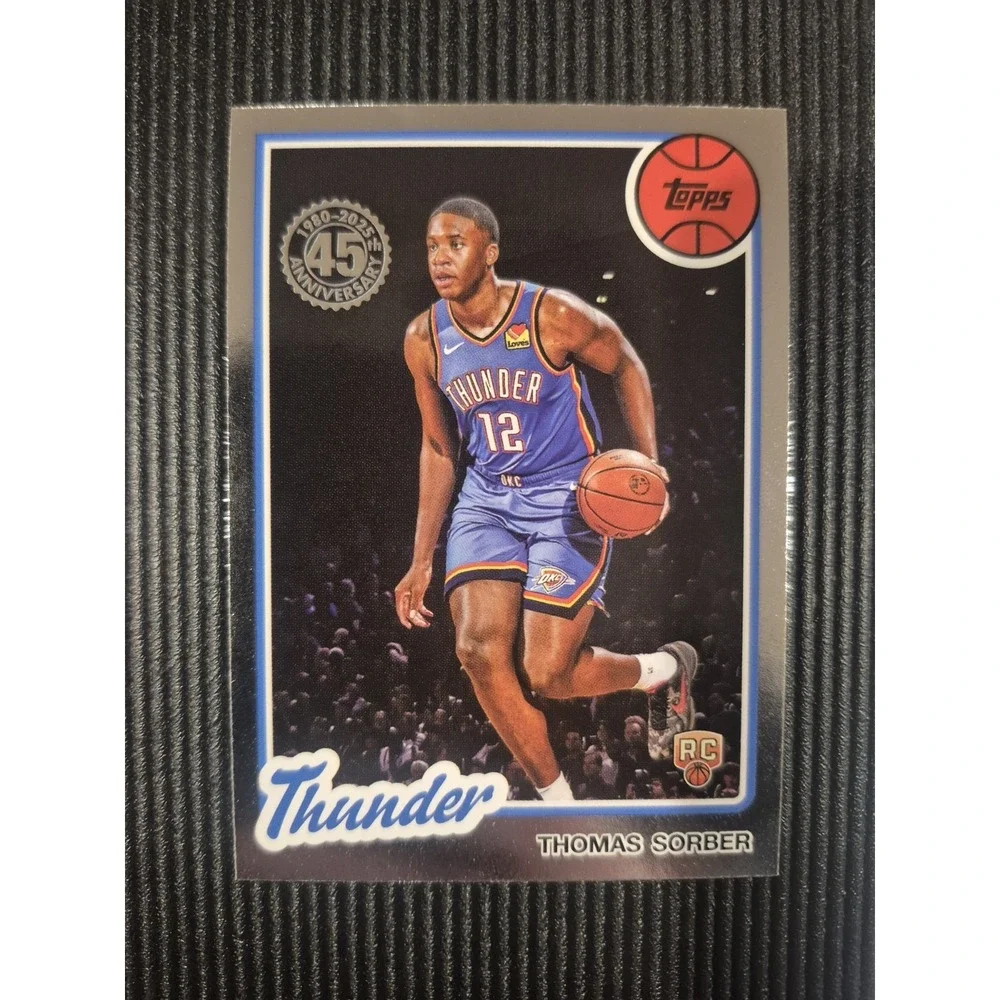 2025/26 Topps Basketball Thomas‎ Sorber #80BK-61 Pink Foil (RC) Thunder & Base